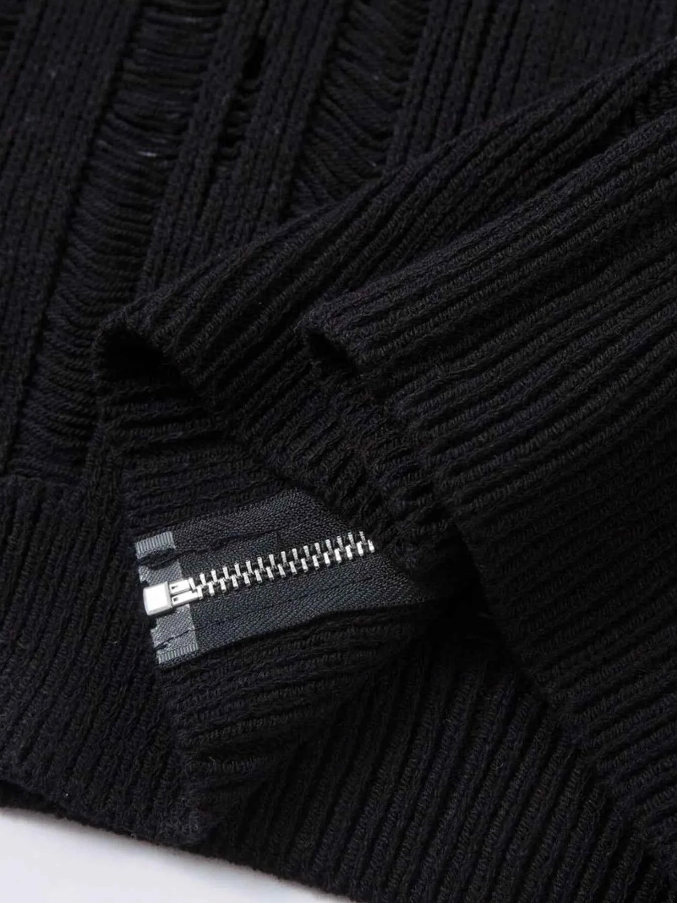 Men's Zip Up Openwork Cardigan