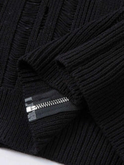 Men's Zip Up Openwork Cardigan