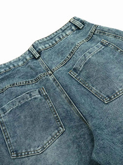 Men's Washed Curved Jeans with Side Stripe Detail