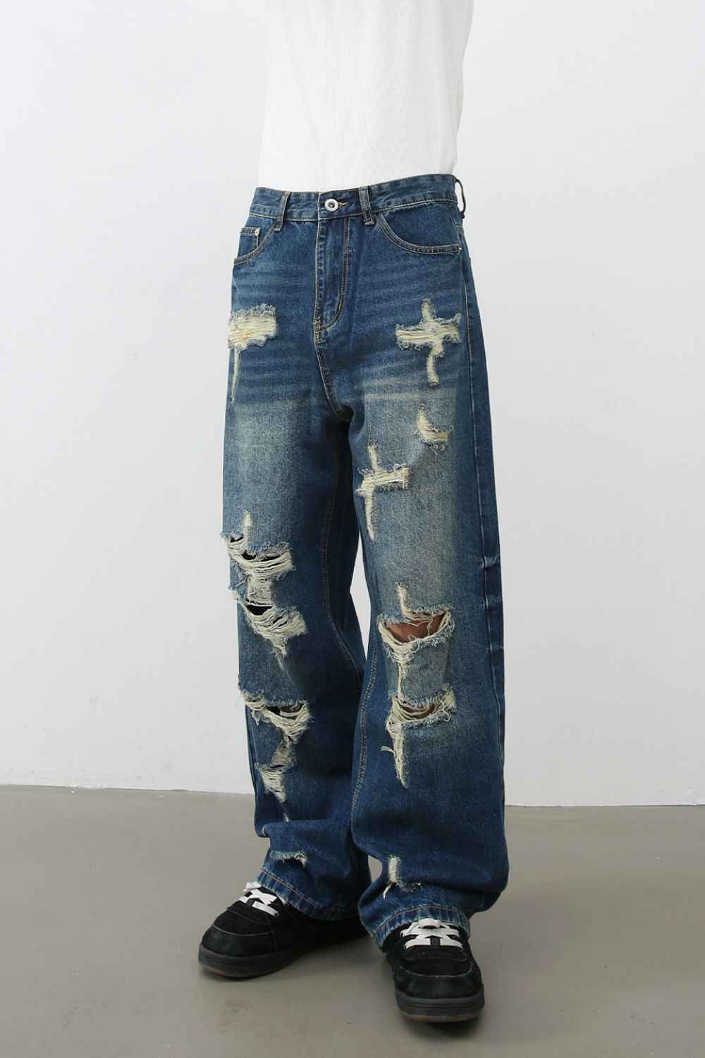 Men's Distressed Jeans with Pockets - Damned Threads