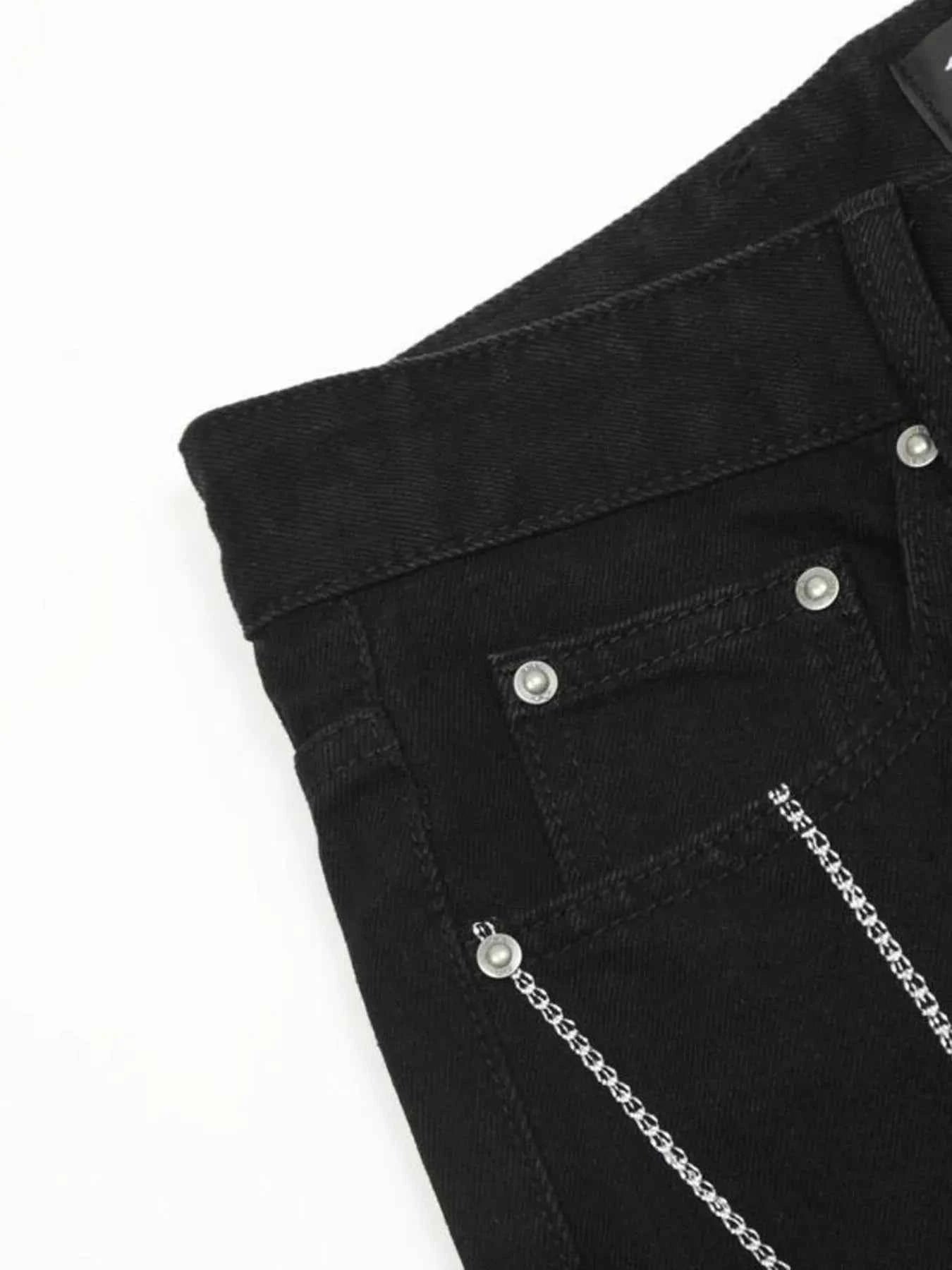 Men's Spider Web Embroidered Flared Jeans