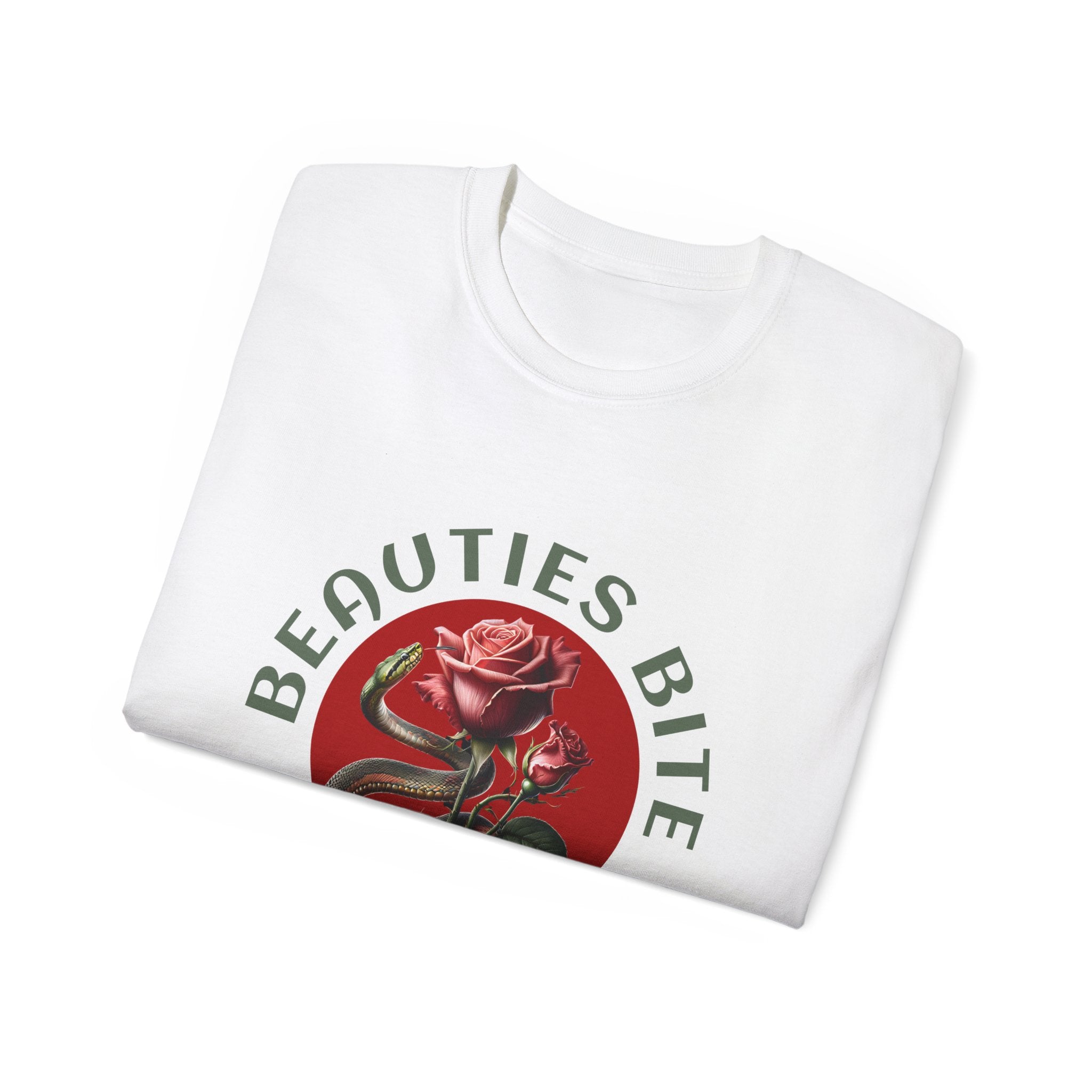 Beauties Bite - Unisex Cotton Tee (Front) - Damned Threads