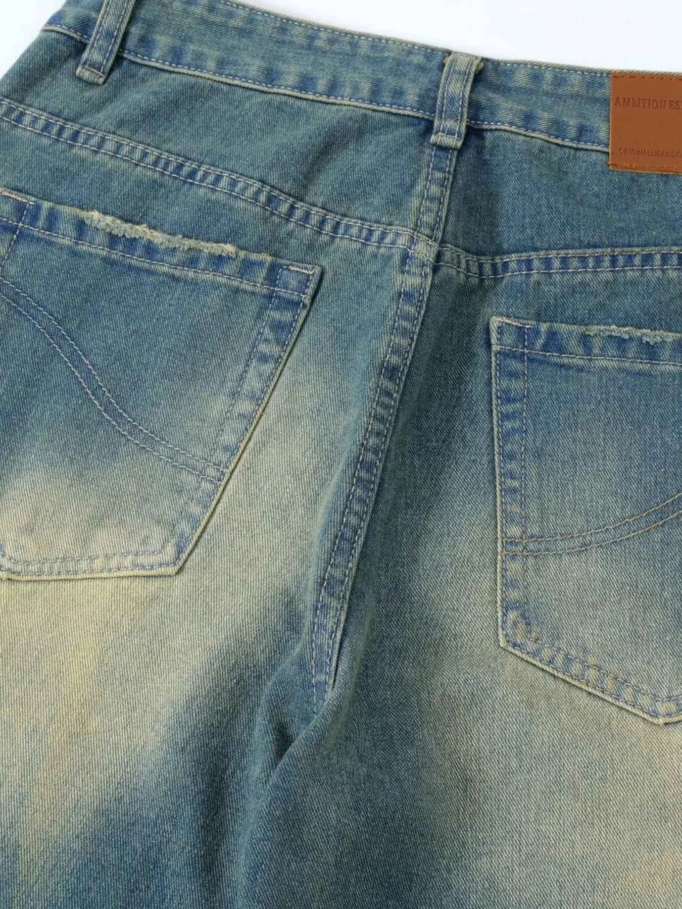 Men's Distressed Wide Leg Jeans