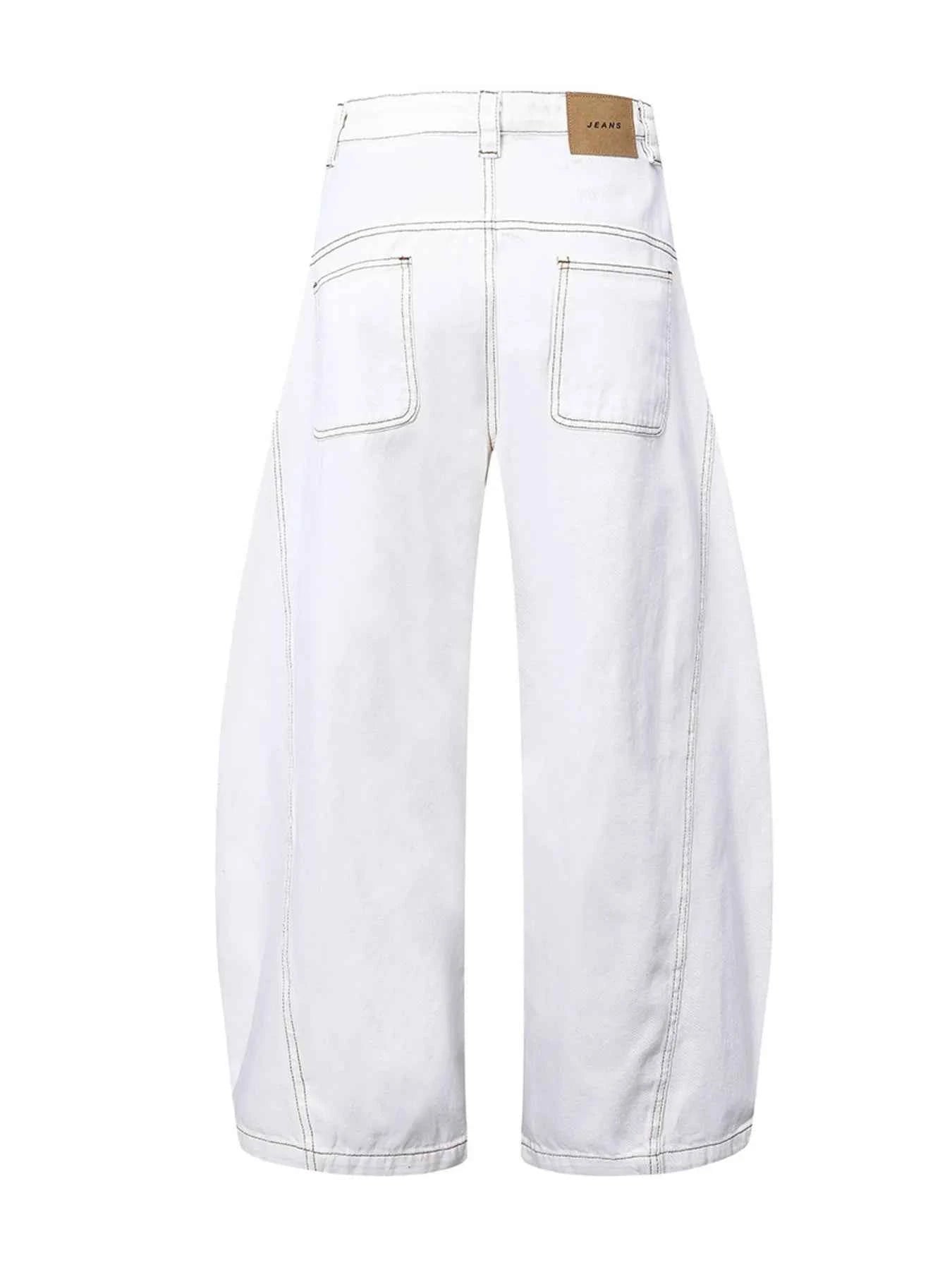 Men's Cargo Curved Jeans with Contrast Stitching