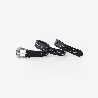 PU Leather Rhinestone Belt - Damned Threads