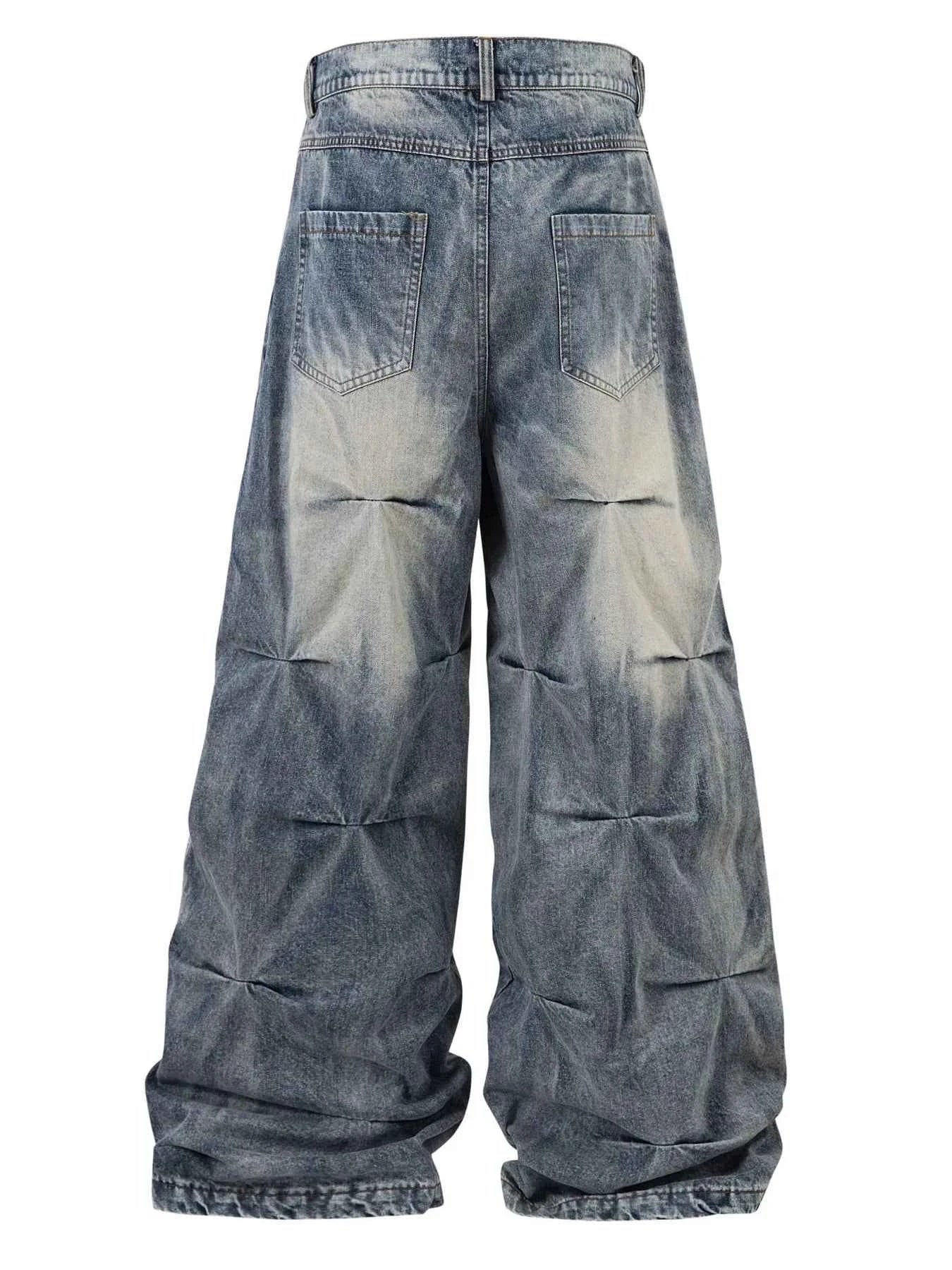Men's Ruched Wide Leg Jeans