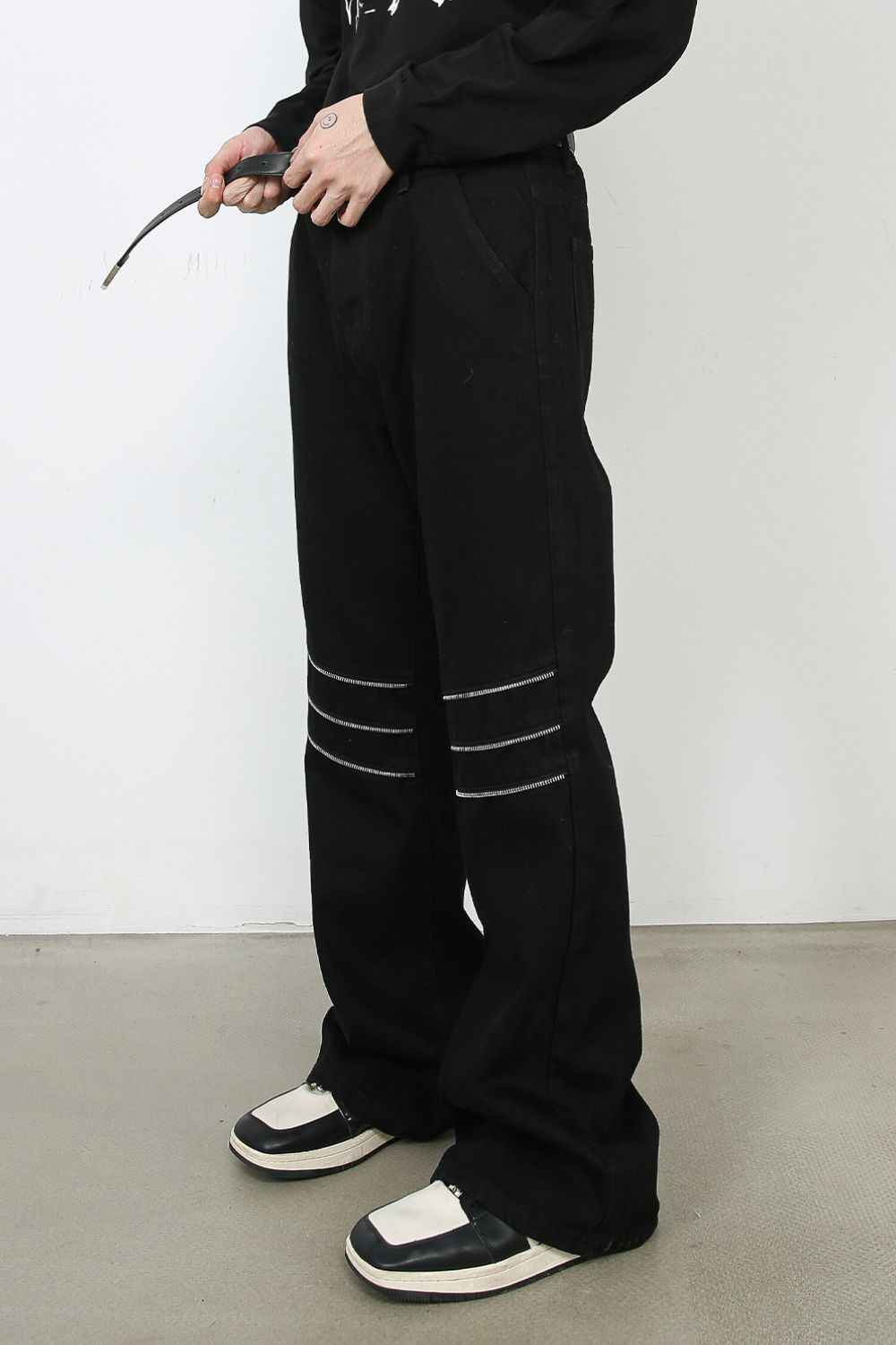 Men's Bootcut Knee Stipe Jeans With Pockets - Damned Threads