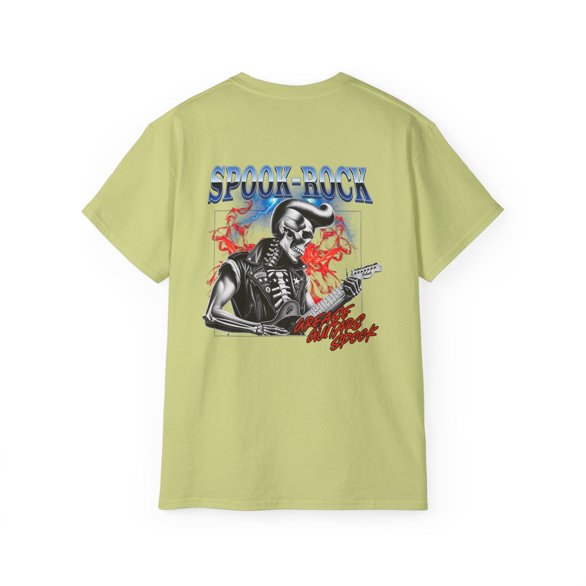 Spook-Rock - Unisex Cotton Tee (Back) - Damned Threads