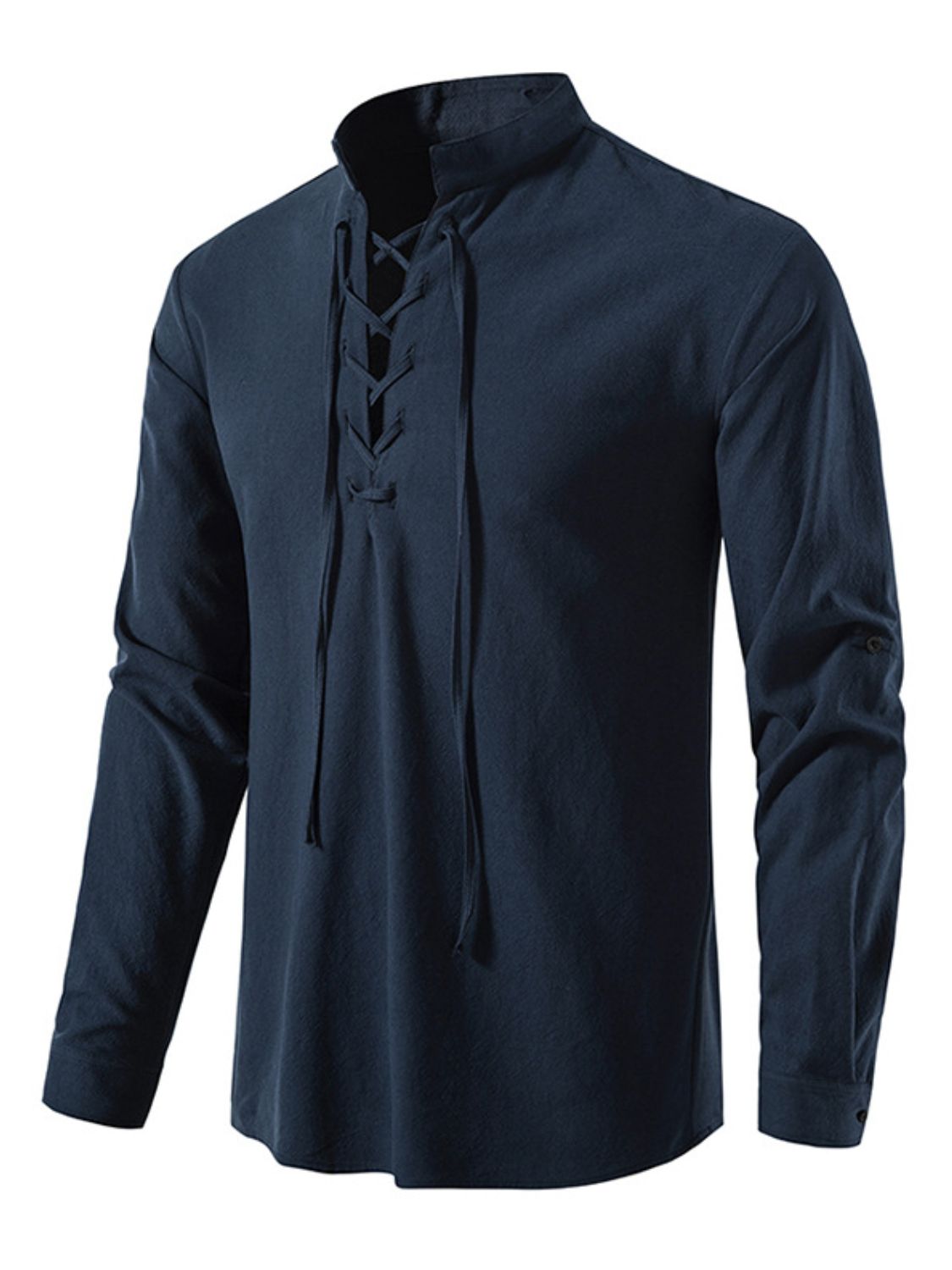 Men's Lace Up Long Sleeve Blouse - Damned Threads