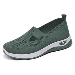 Breathable Mesh Round Toe Wedge Sneakers - Damned Threads
