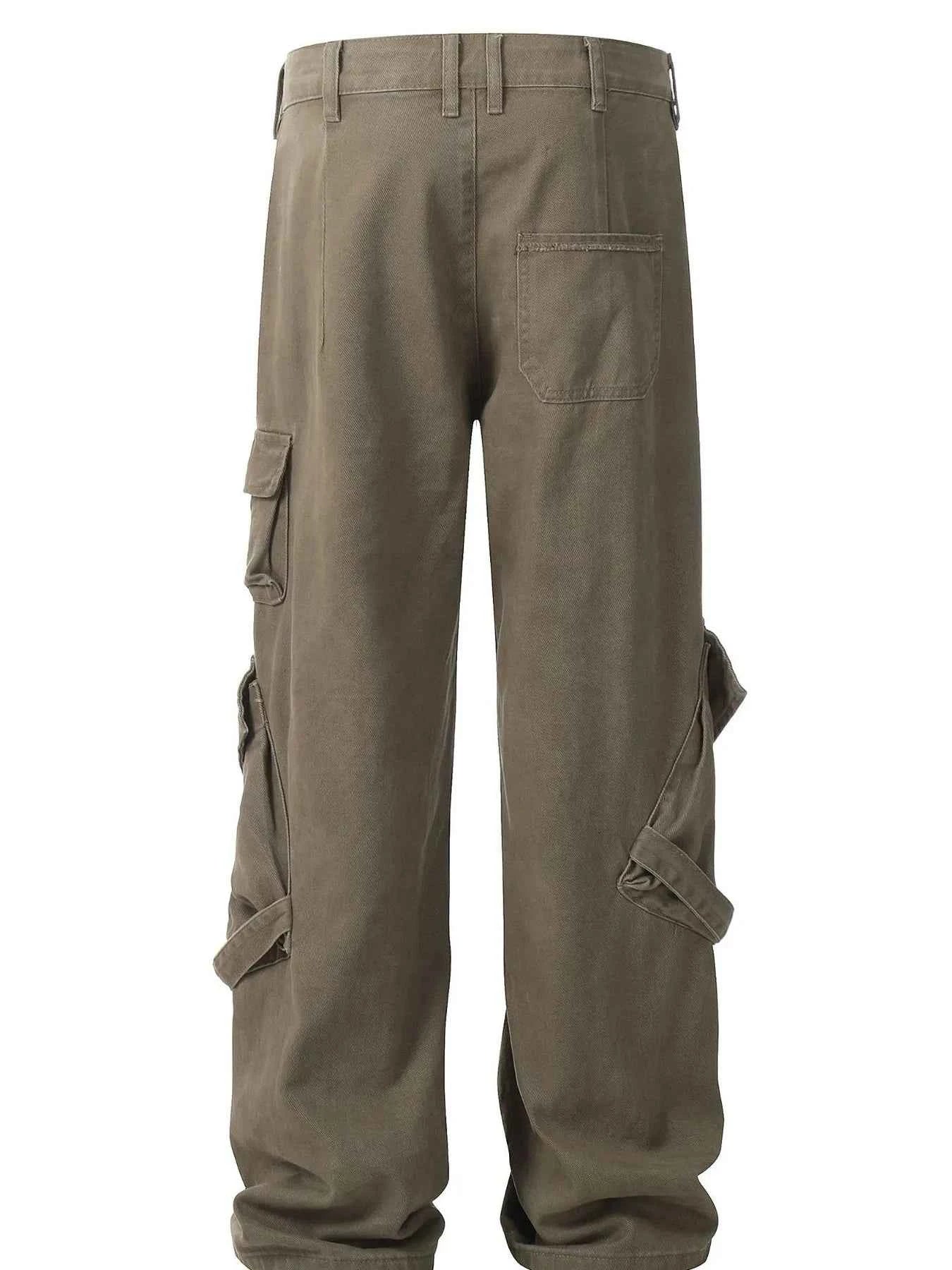 Men's Wide Leg Cargo Pants with Multi Pockets