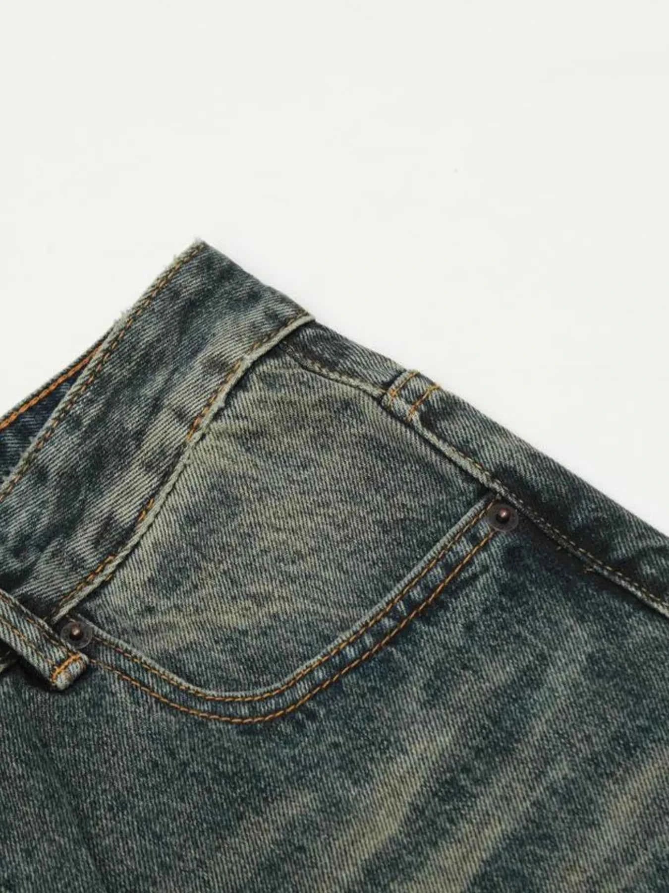 Men's Vintage Distressed Flare Jeans