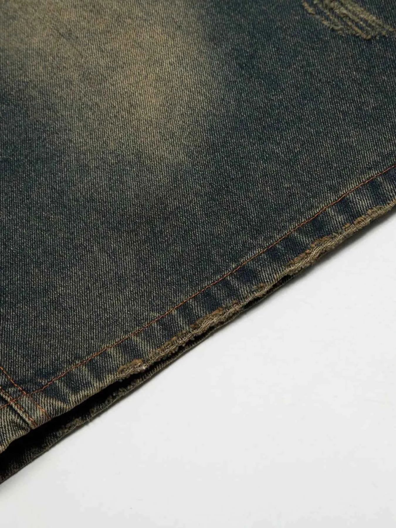 Men's Washed High-Waist Baggy Denim Shorts