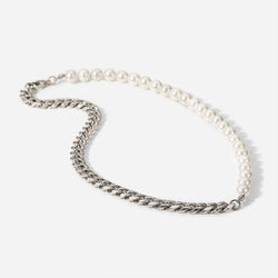 Pearl & Chain Split Necklace - Damned Threads