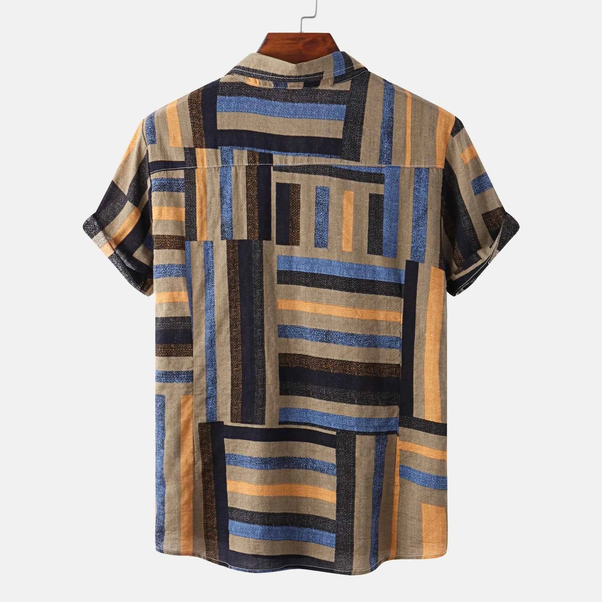 Men's Plus Size Short Sleeve Button-Down Casual Shirt