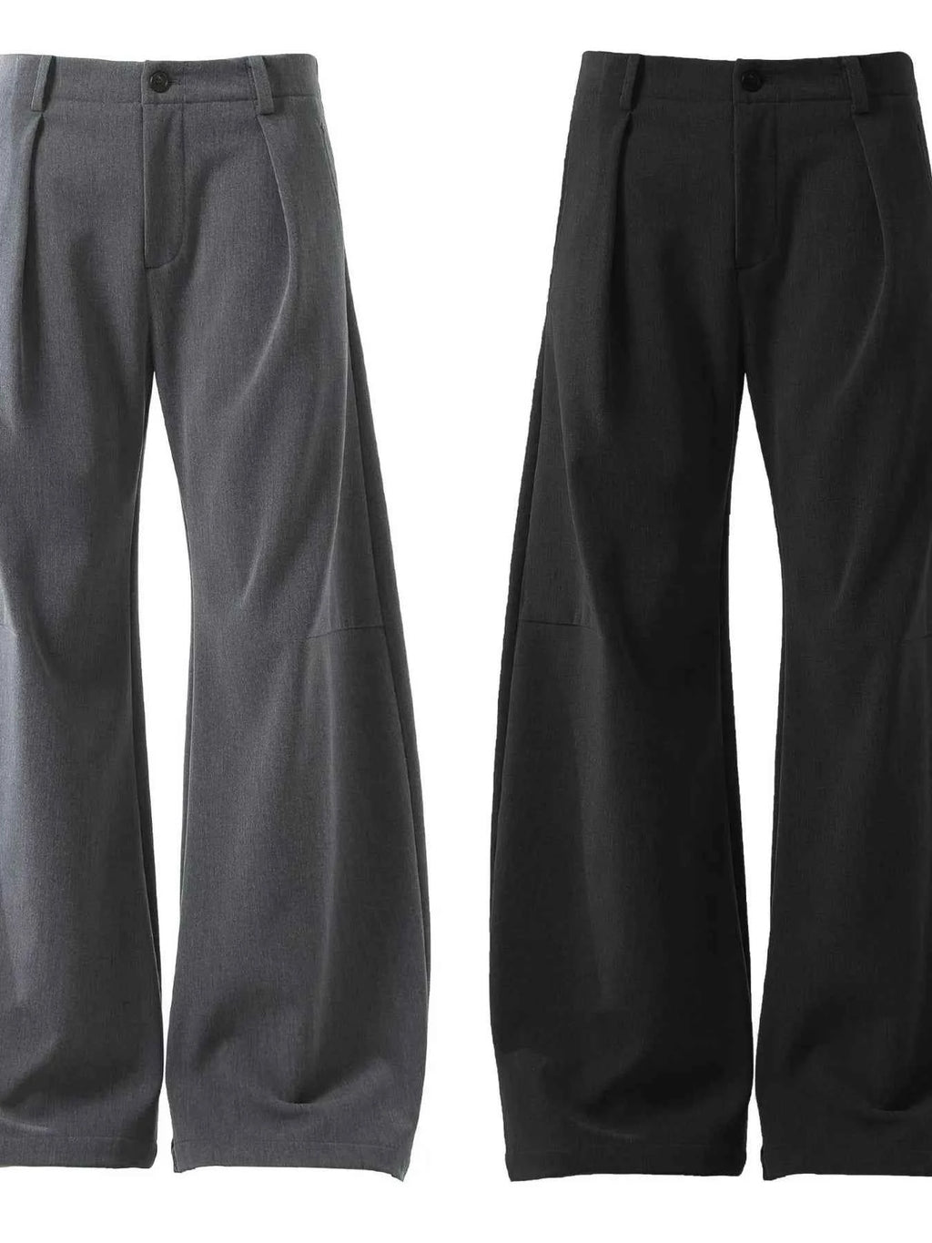 Men's High Waist Pleated Curved Pants