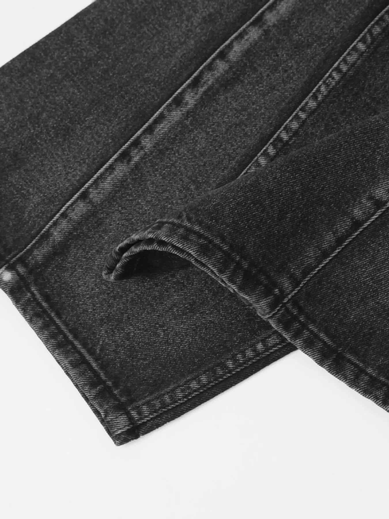 Men's High Waist Washed Straight Jeans