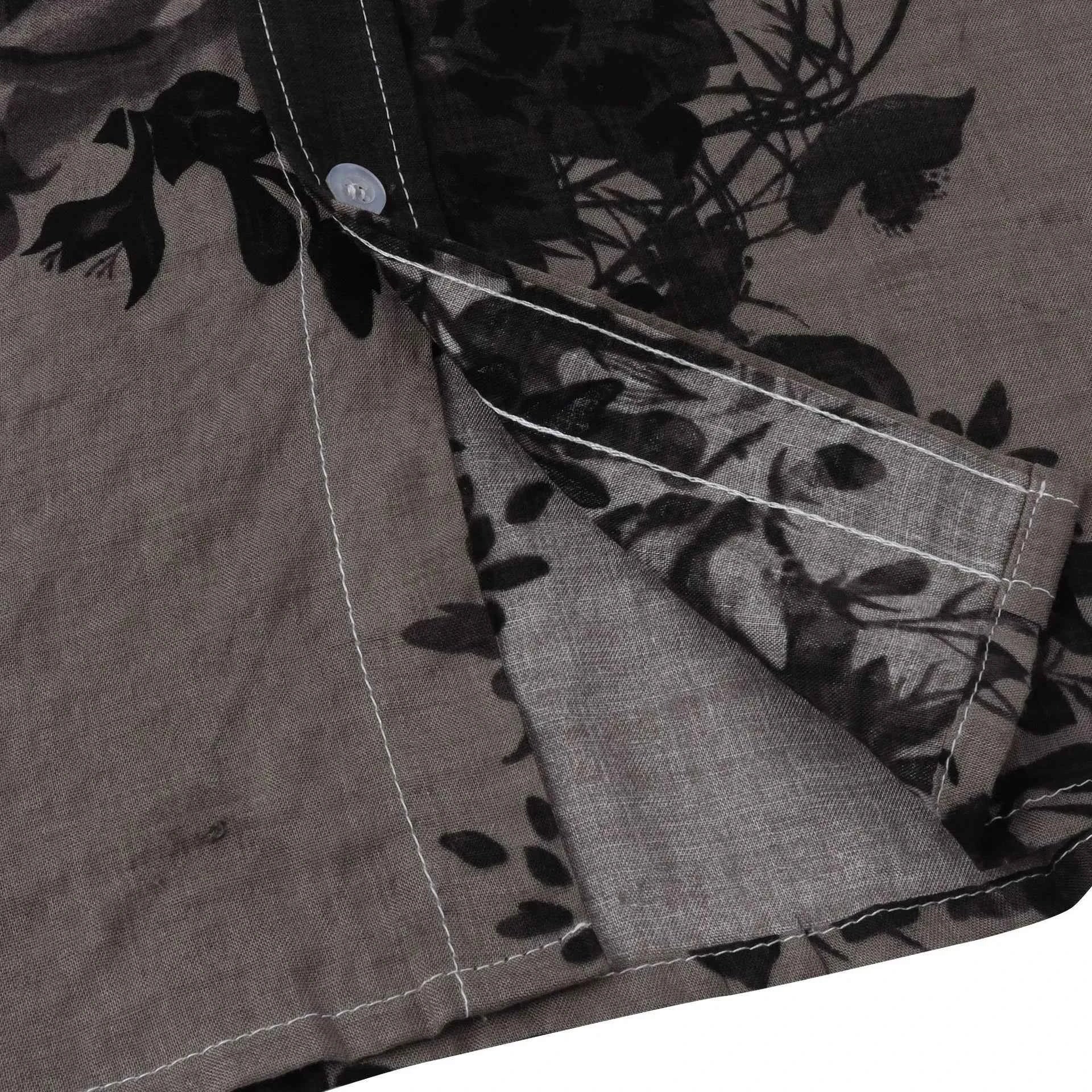 Men's Plus Size Printed Short Sleeve Button Down Casual Shirt