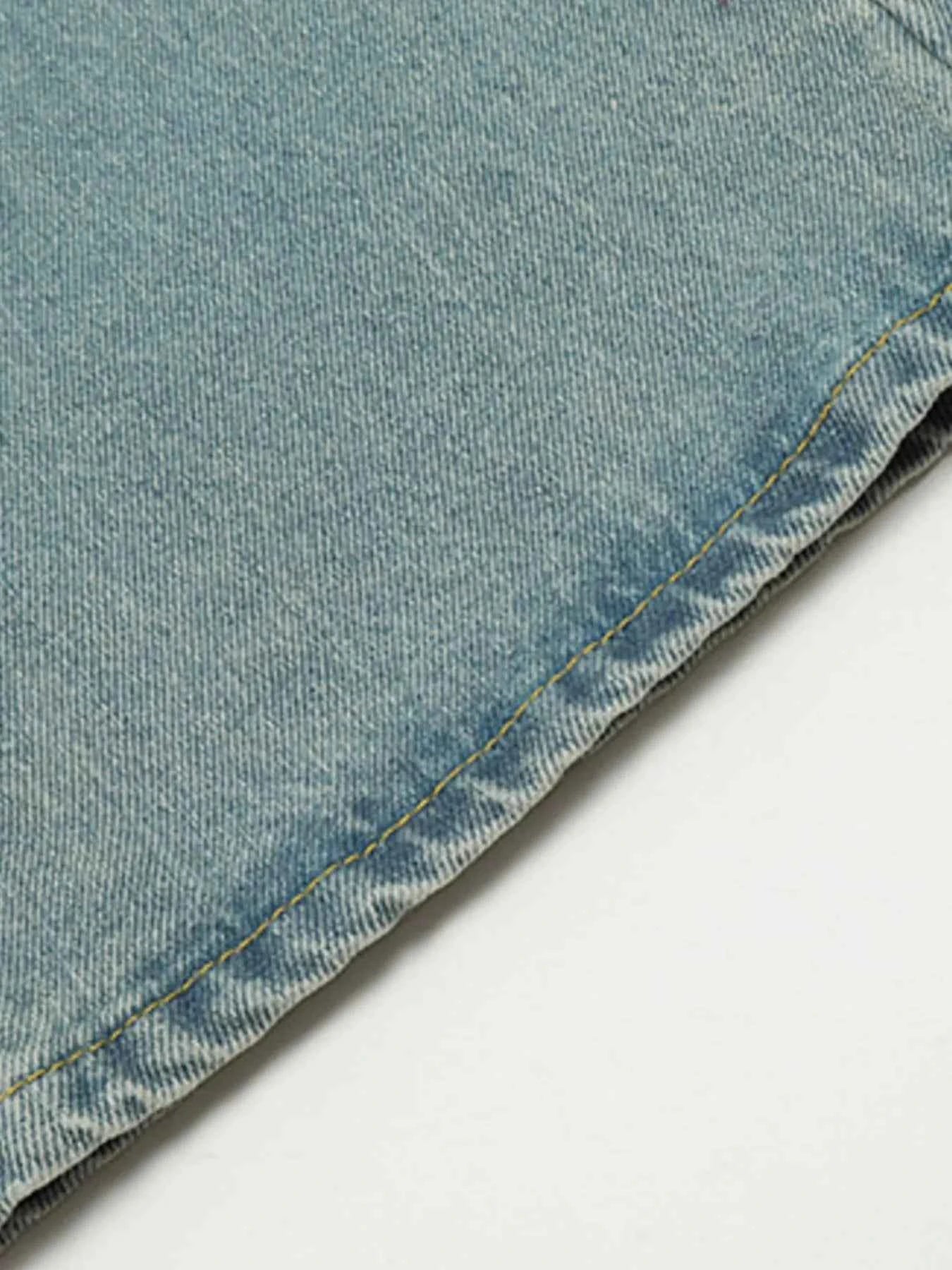 Men's Washed Wide Leg Jeans