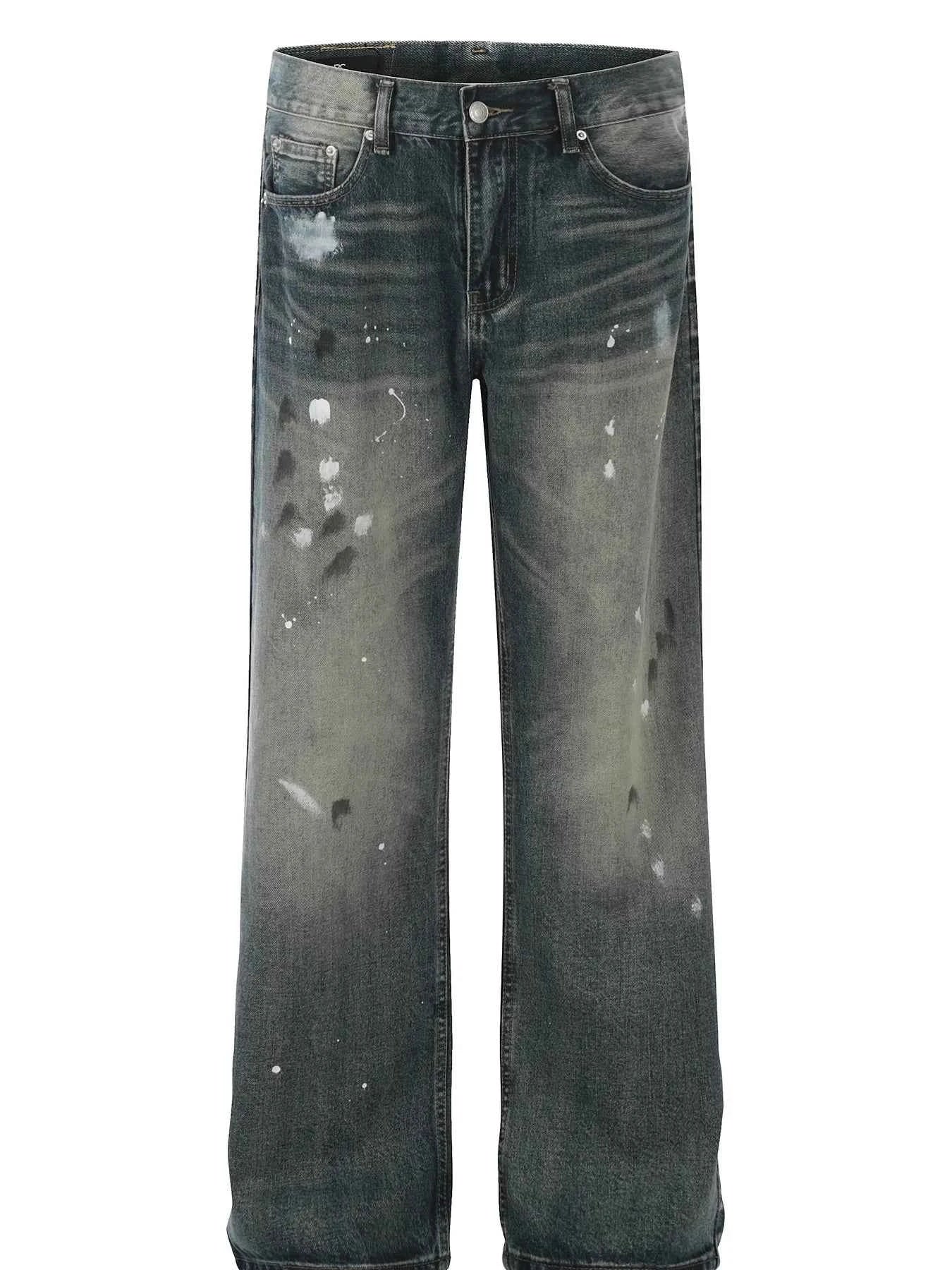 Men's Vintage Washed Paint Splatter Jeans