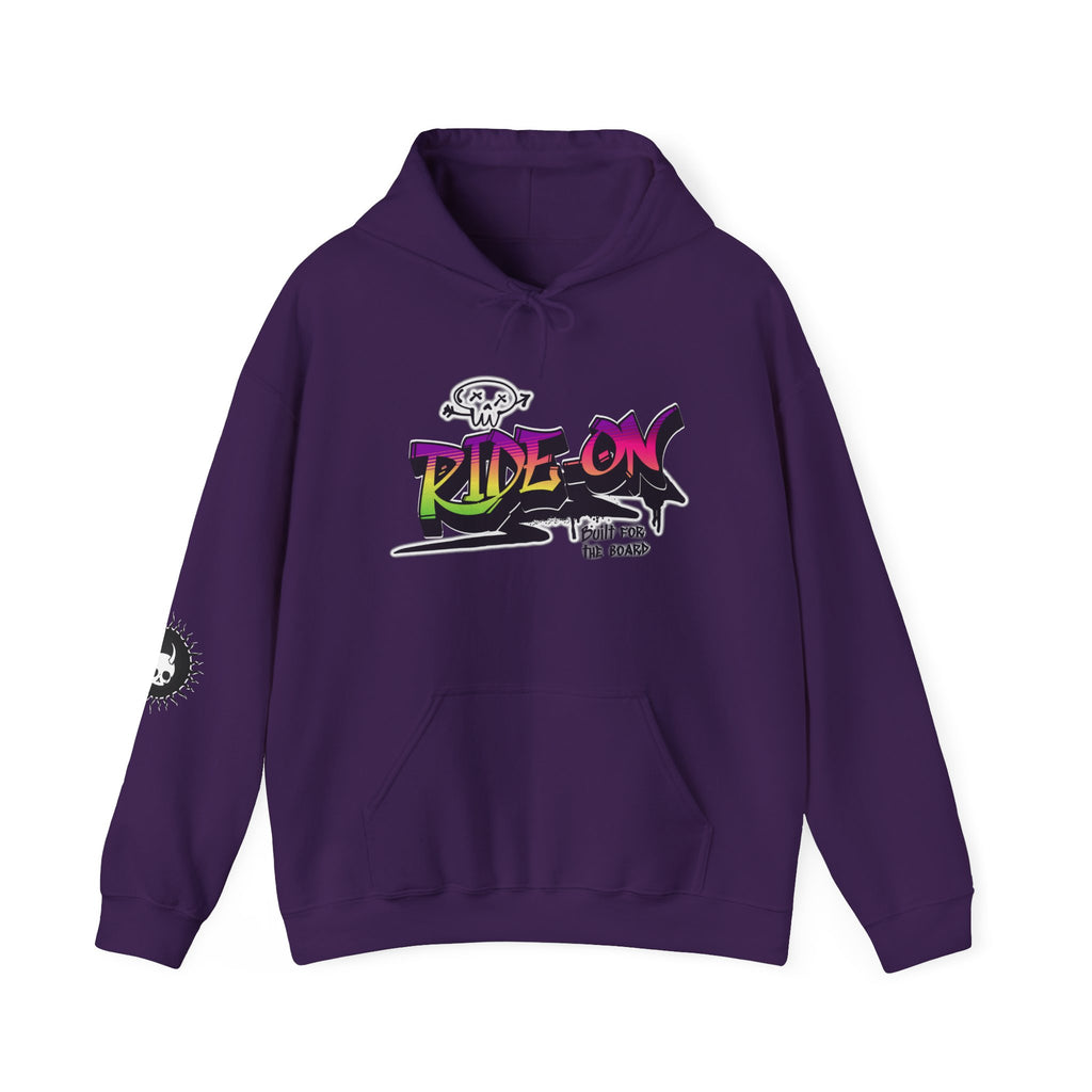 Ride-On - Unisex Heavy Blend™ Hooded Sweatshirt (Front) - Damned Threads
