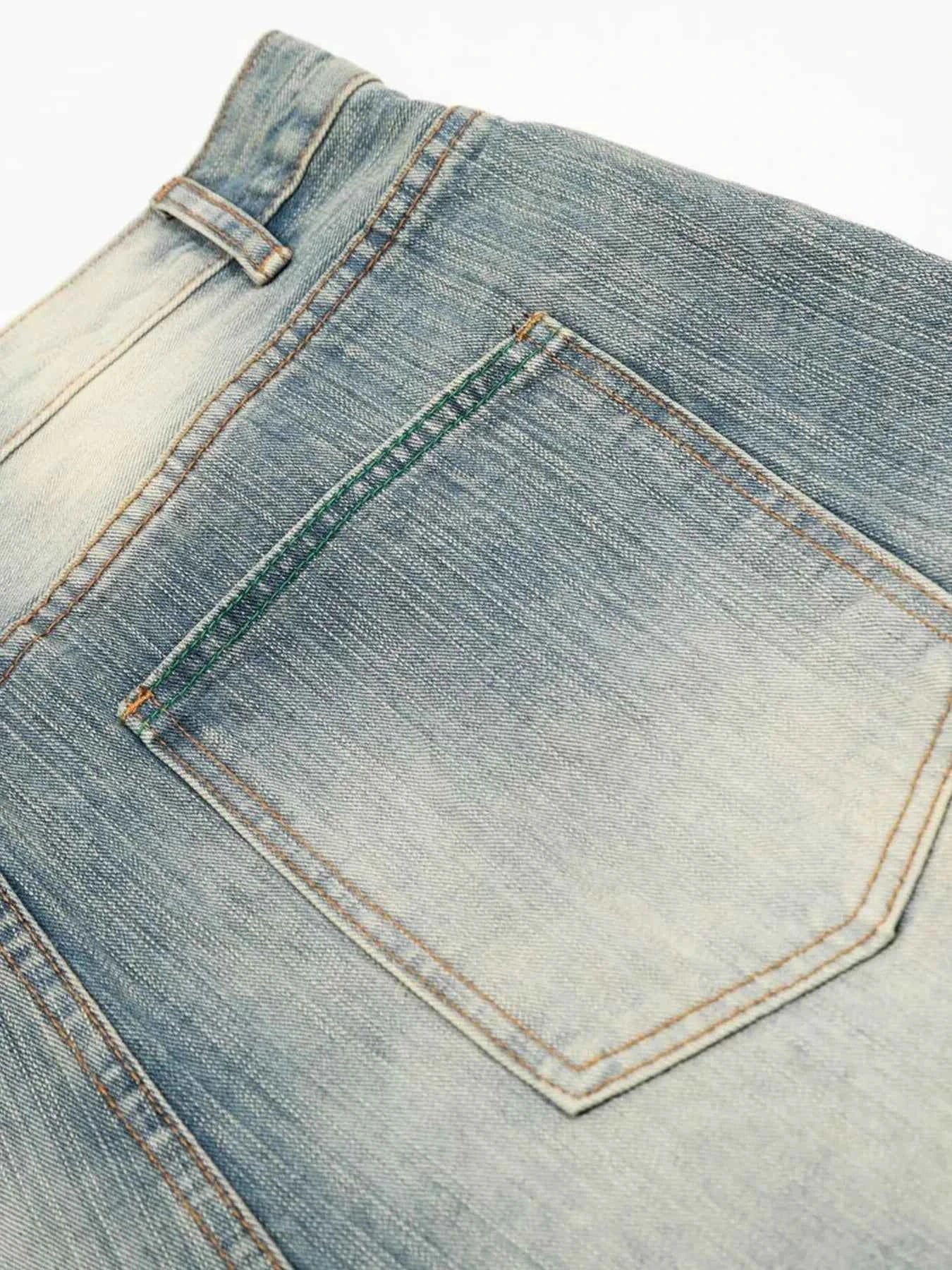 Men's Wash Wide-Leg Denim Shorts