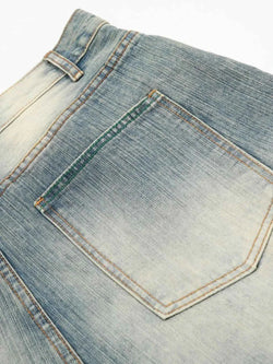 Men's Wash Wide-Leg Denim Shorts