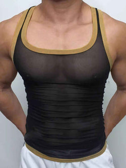 Men's Contrast Trim Sheer Tank - Damned Threads