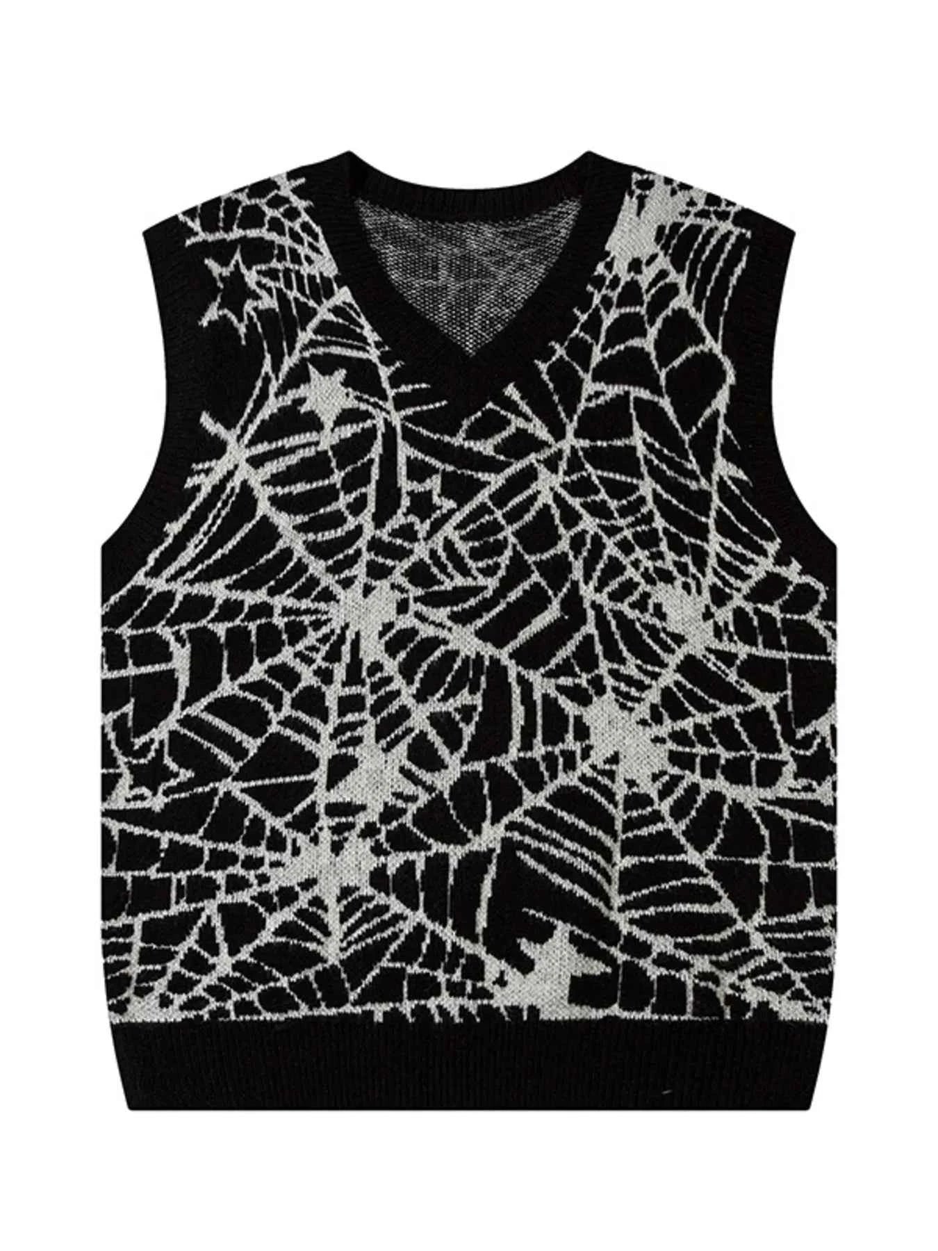 Men's Spider Web V-Neck Sweater Vest