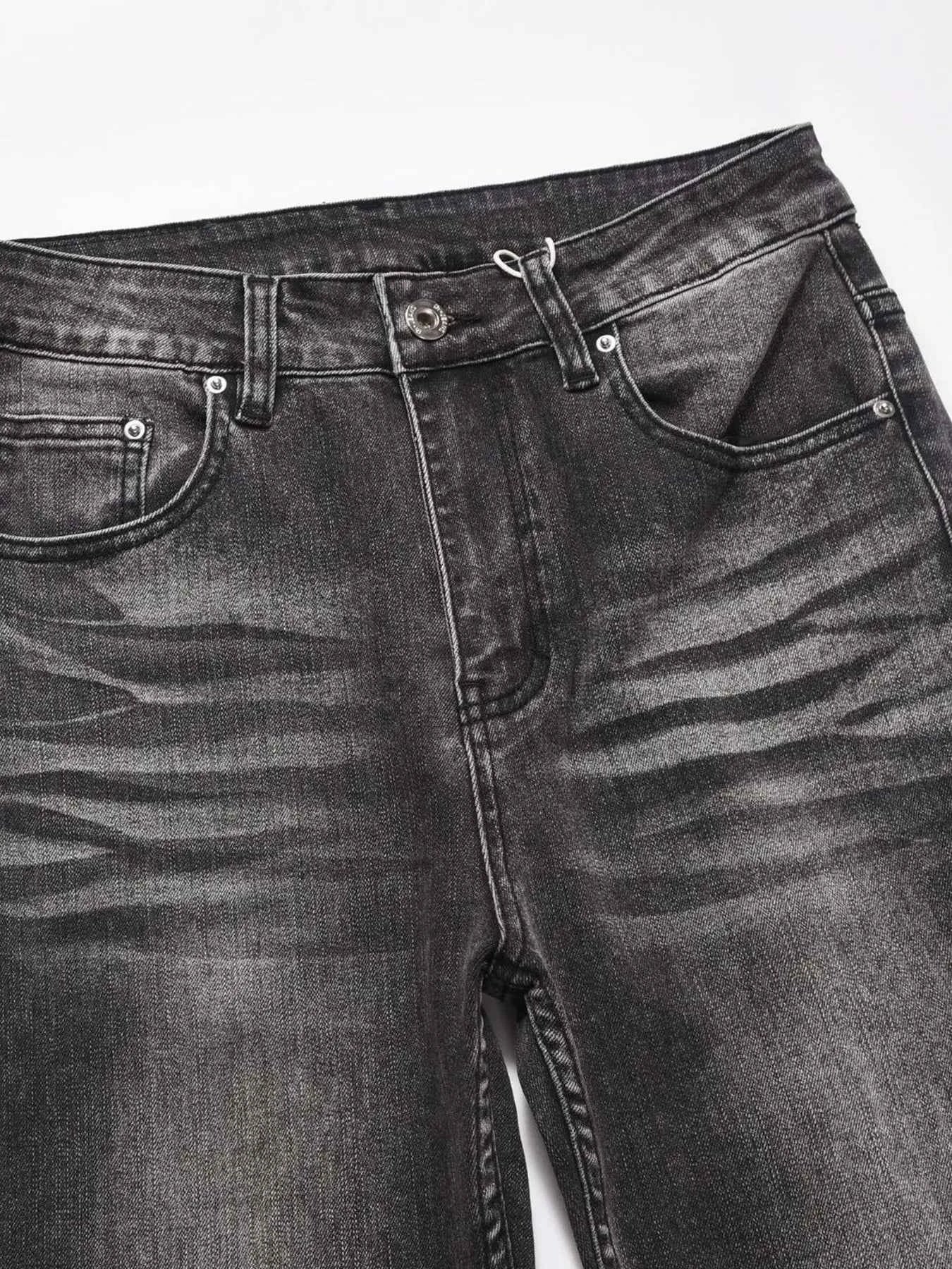 Men's Washed Straight-Leg Jeans