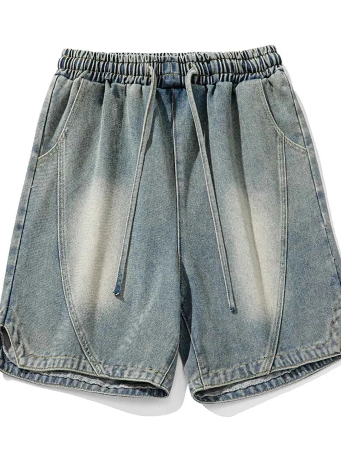 Men's Plus Size Drawstring Denim Shorts