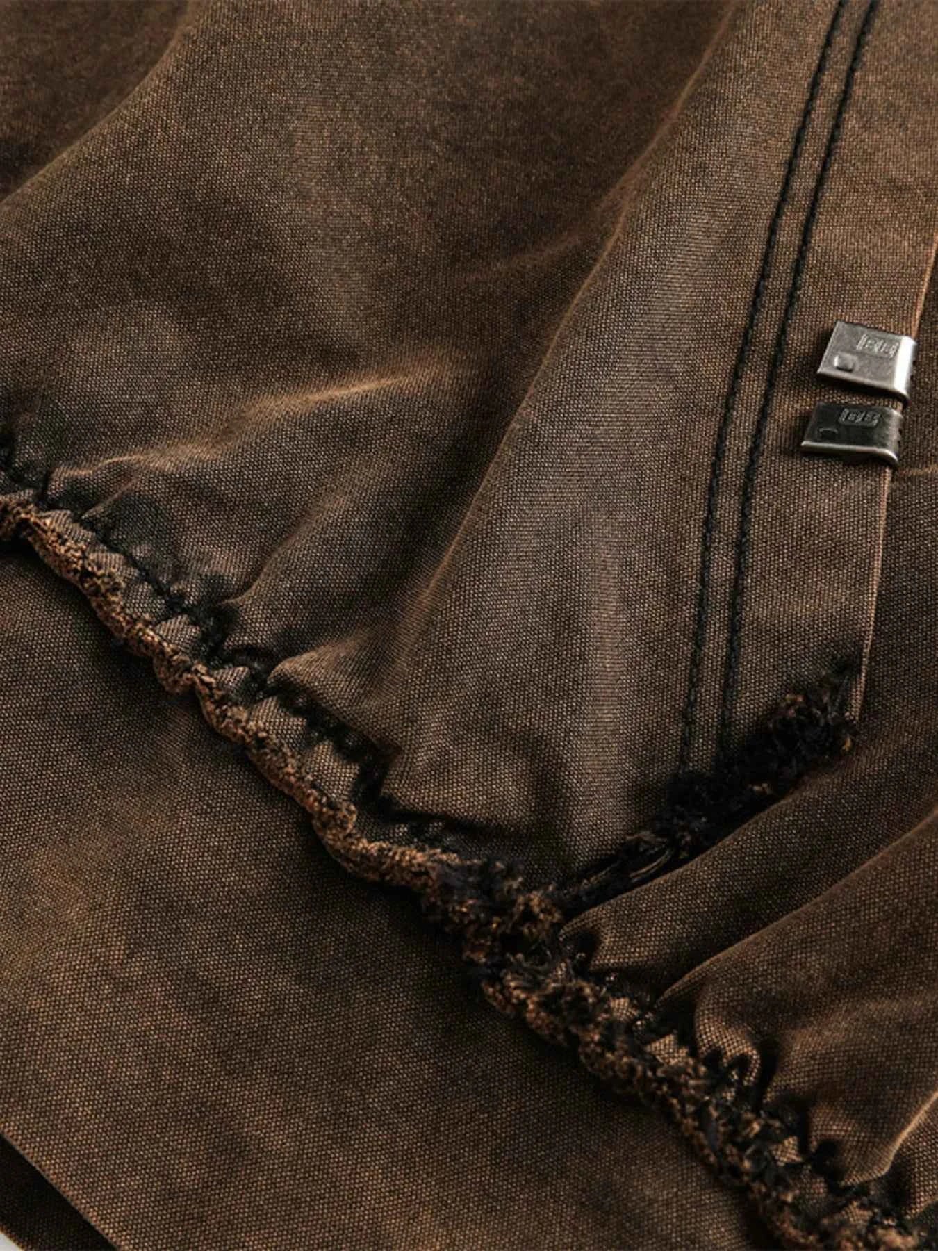 Men's Washed Frayed Hem Hoodie