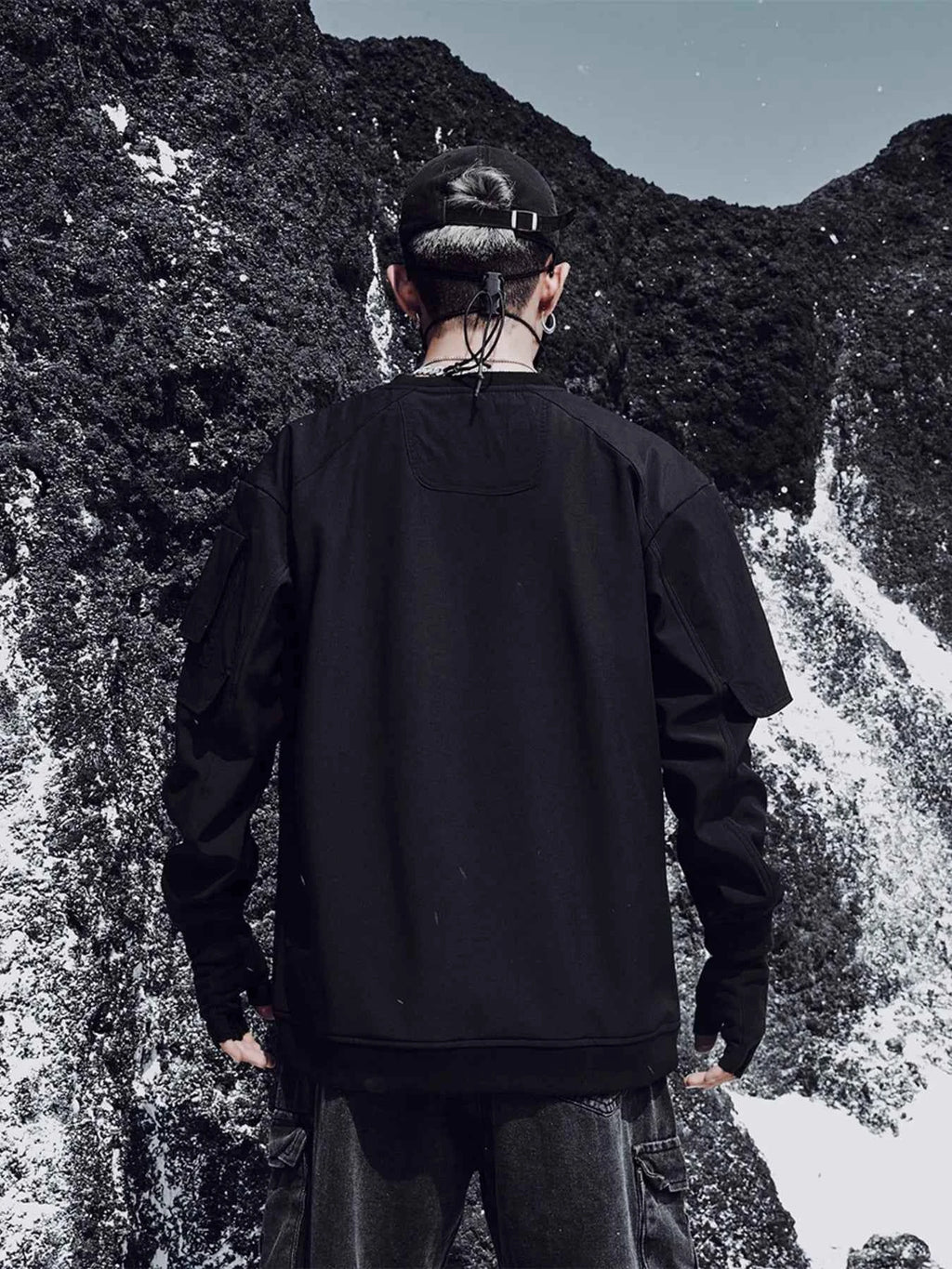 Men's Plus Size Oversized Layered Sleeve Sweatshirt