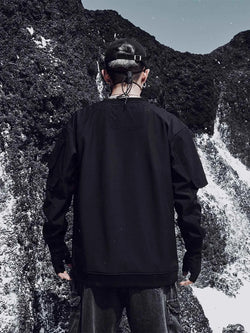 Men's Plus Size Oversized Layered Sleeve Sweatshirt