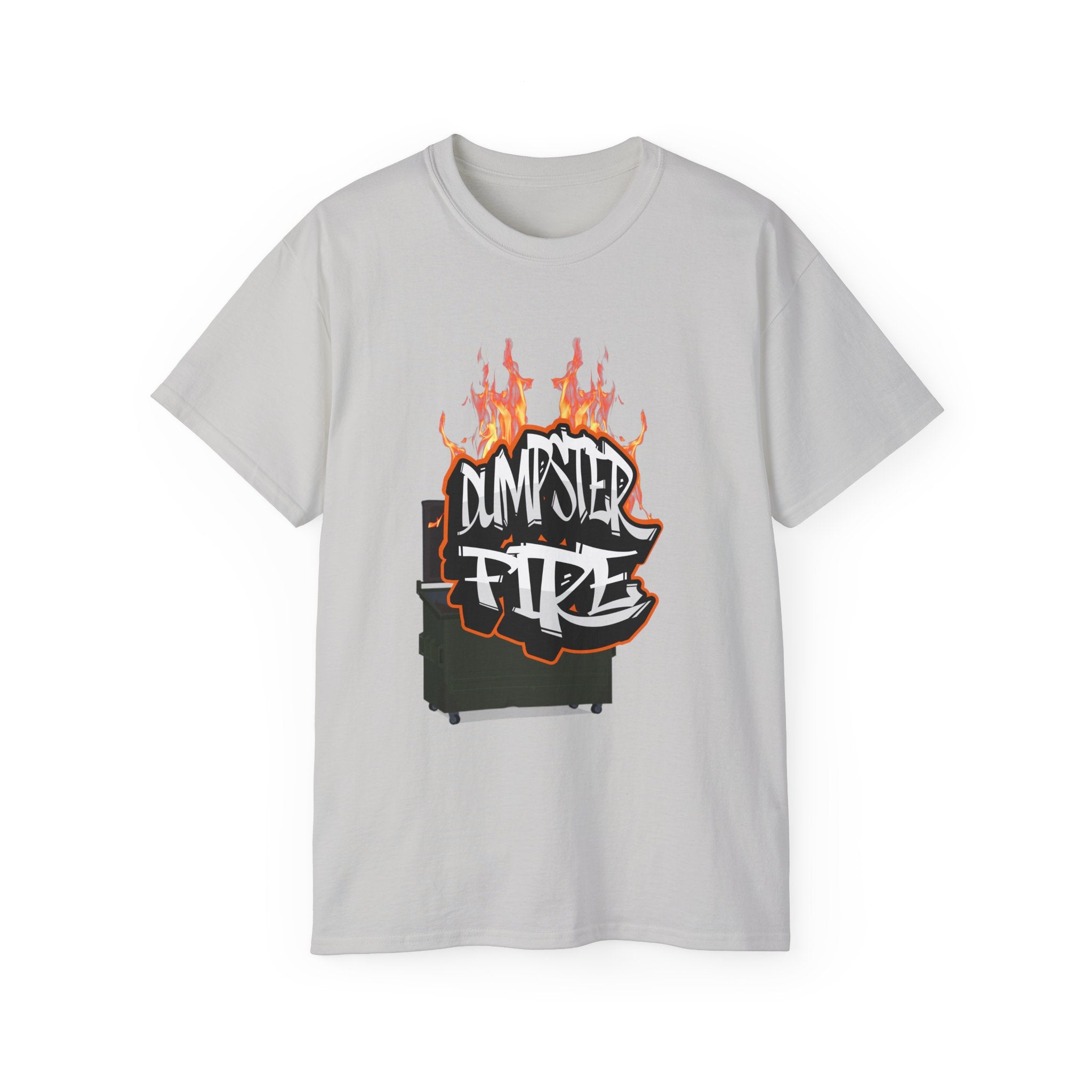 Dumpster Fire - Unisex T-Shirt (Front) - Damned Threads