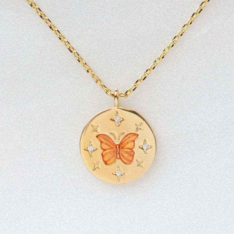 18K Gold Inlaid Zirconia Necklace With Personality Trait Design - Damned Threads