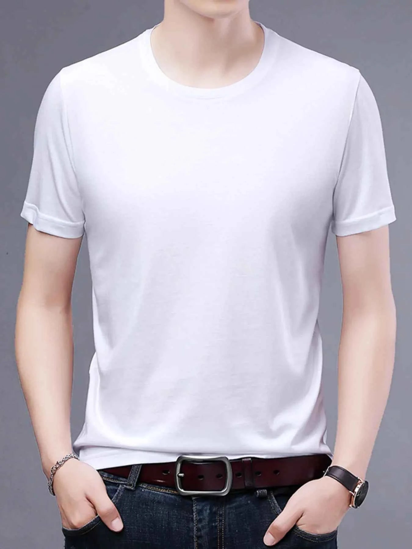 Men's Plus Size Classic Crew Neck Basic T-Shirt