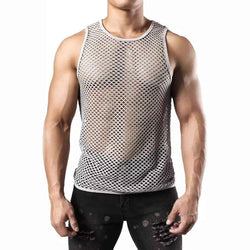 Men's Fishnet Round Neck Tank - Damned Threads
