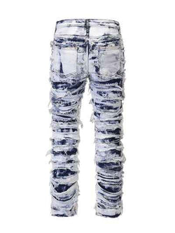 Men's Distressed Raw Hem Straight Jeans - Damned Threads