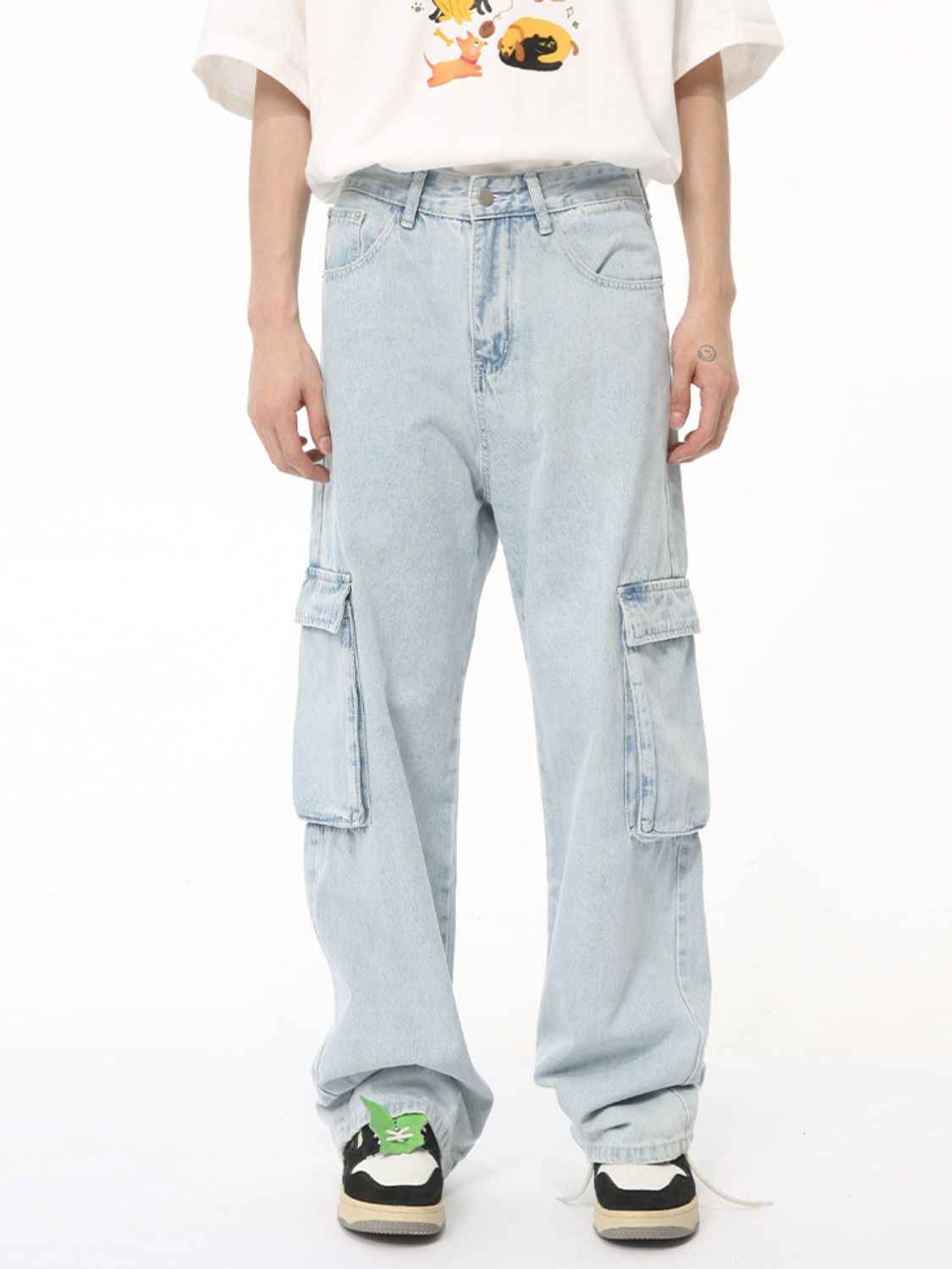 Men's Washed Straight Cargo Jeans - Damned Threads