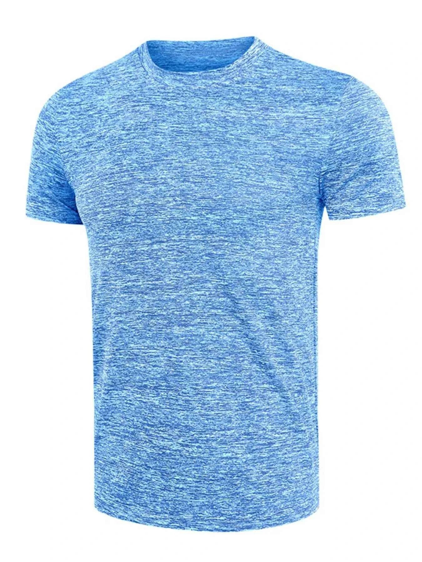 Men's Heathered Casual Round Neck T-Shirt