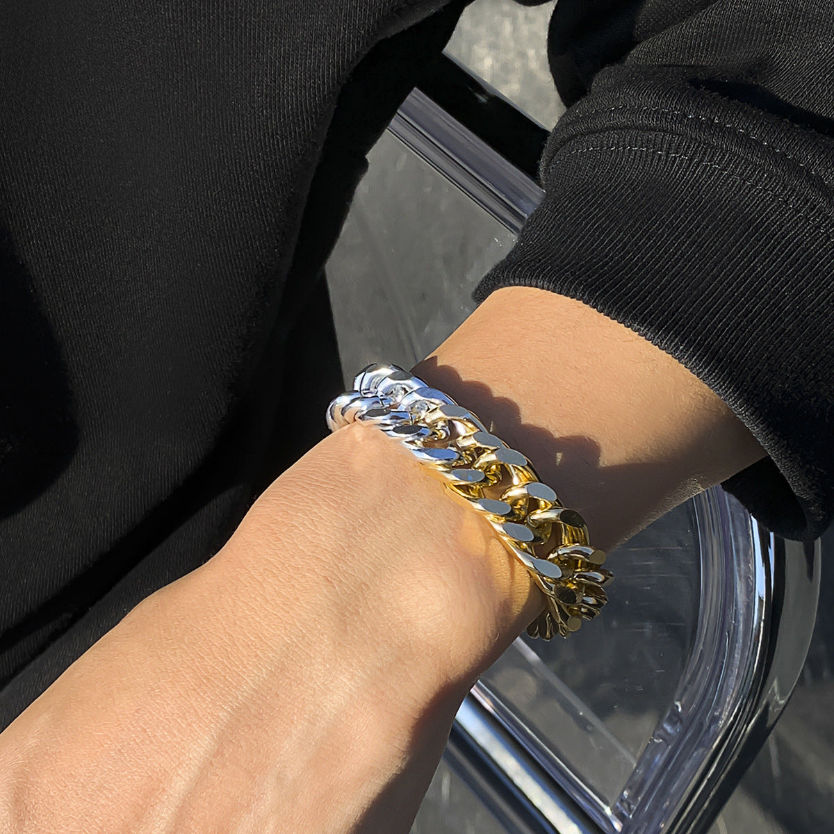 Silver & Gold Split Style Bracelet - Damned Threads