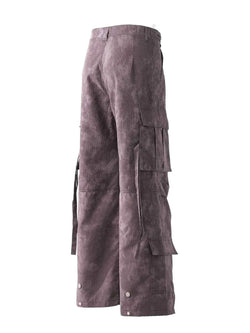 Men's Wide Leg Cargo Pants with Multiple Pockets