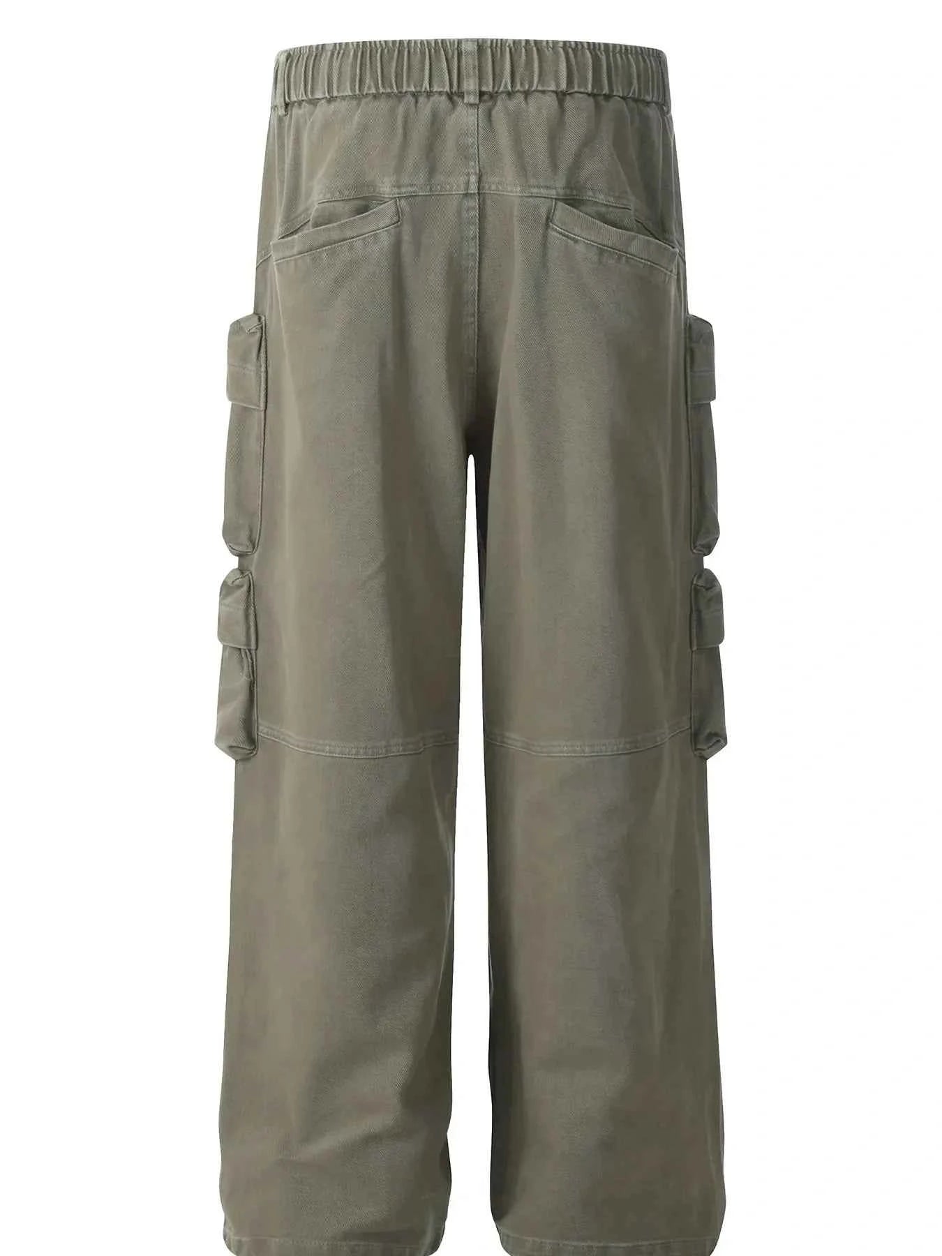 Men's Multi-Pocket Cargo Pants with Elastic Waistband