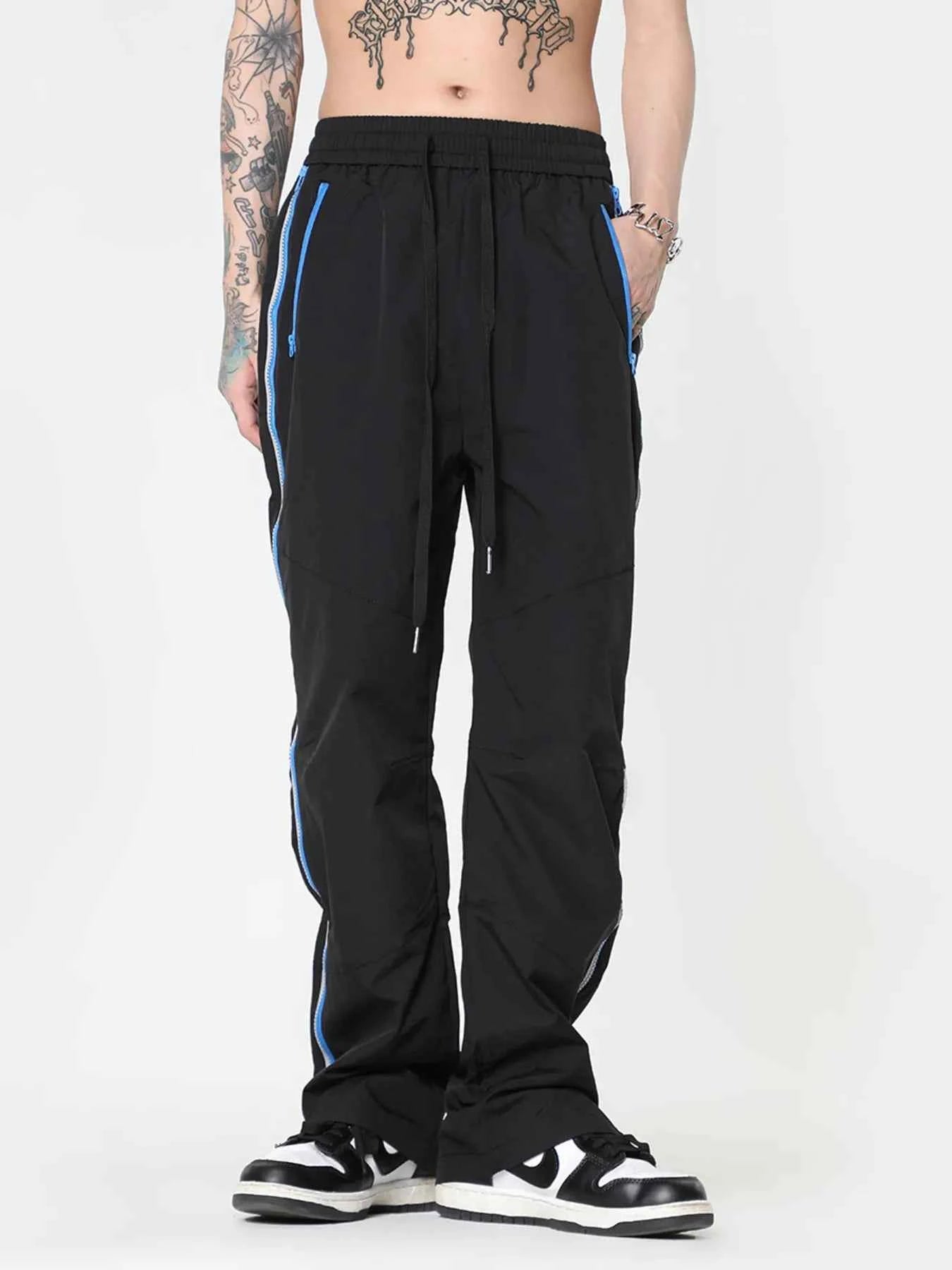 Men's Drawstring Pants with Side Stripe Detail