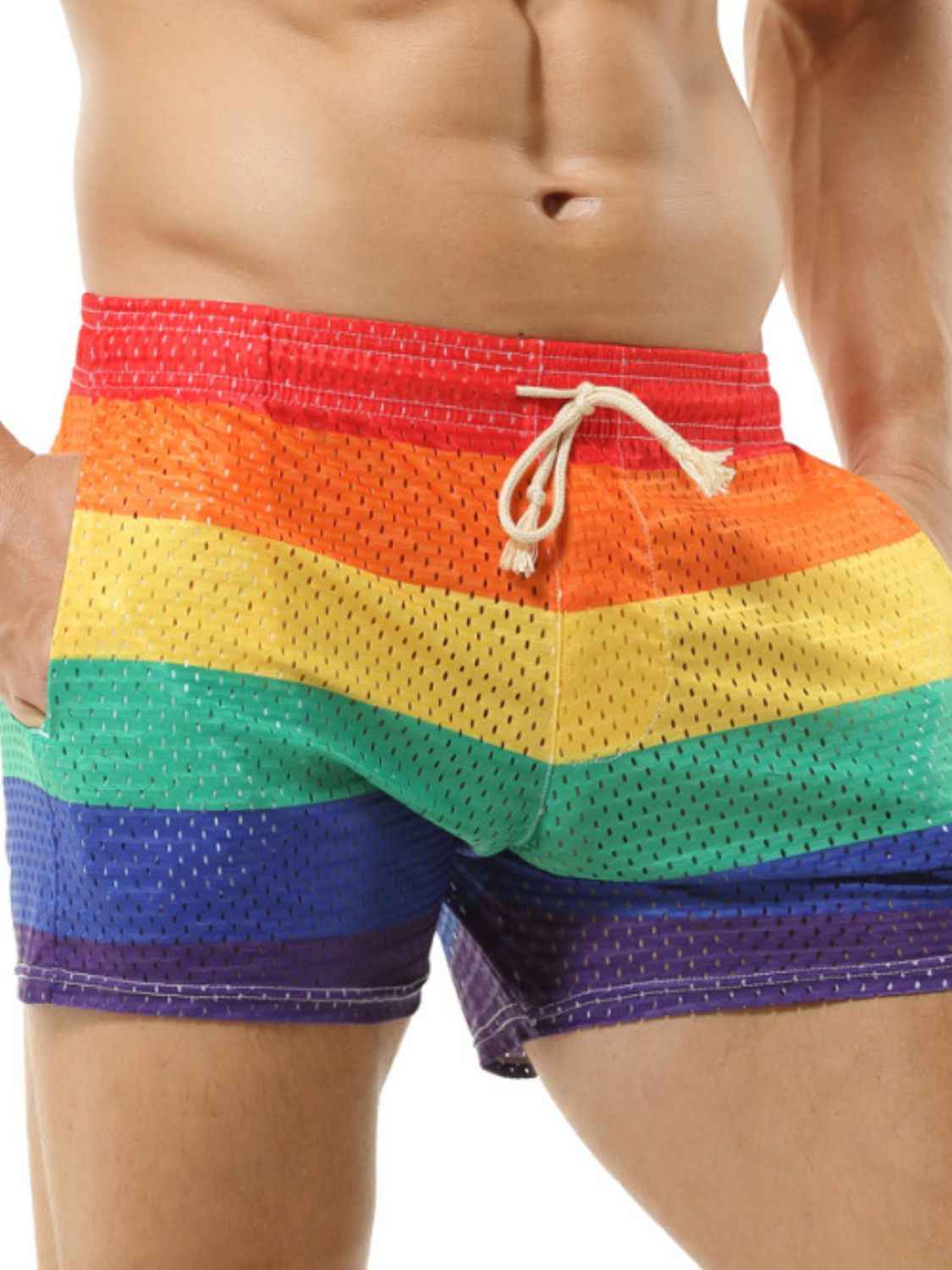 Men's Color Block Drawstring Shorts - Damned Threads