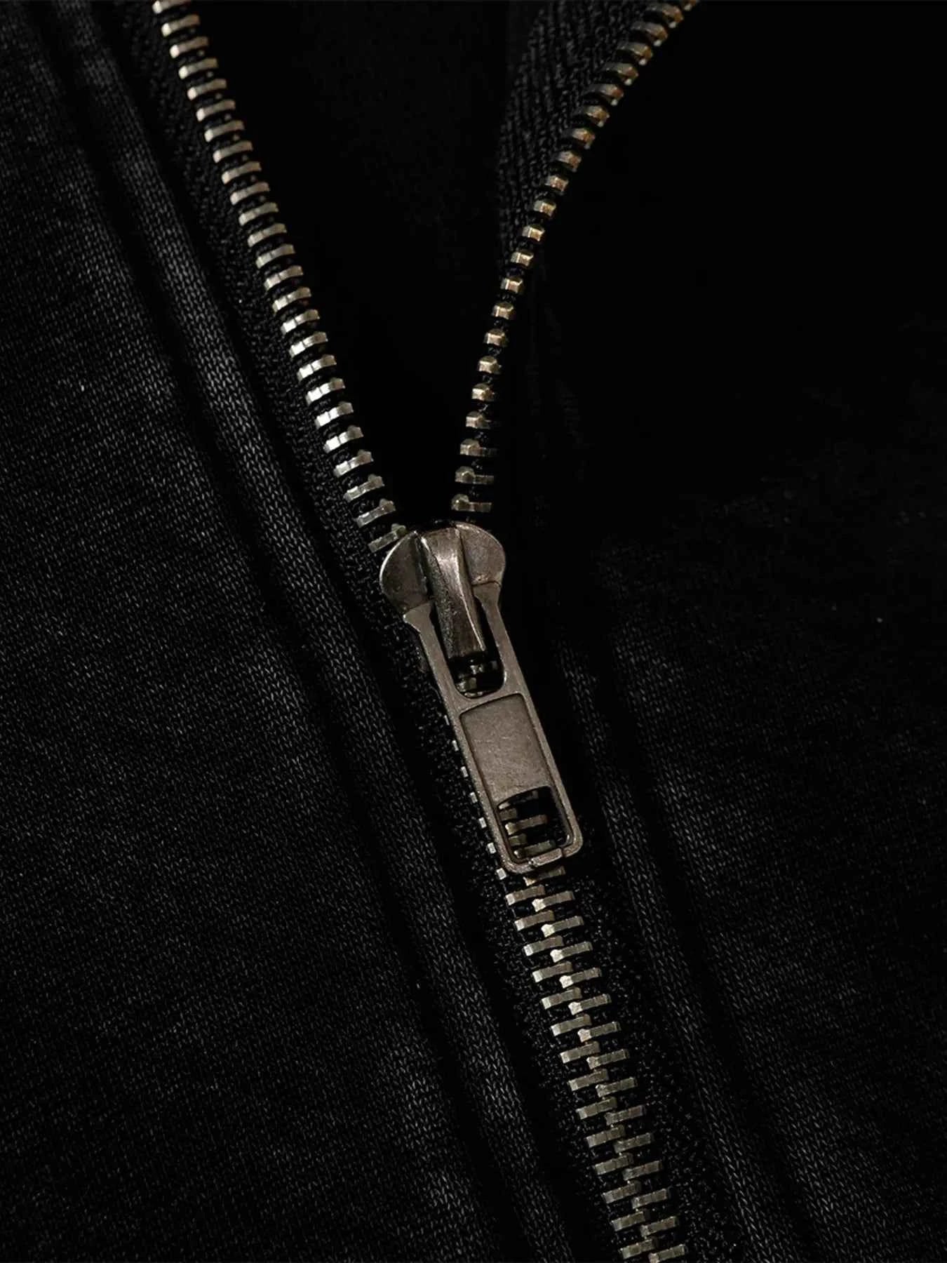 Men's Studded Zip Up Oversized Hoodie