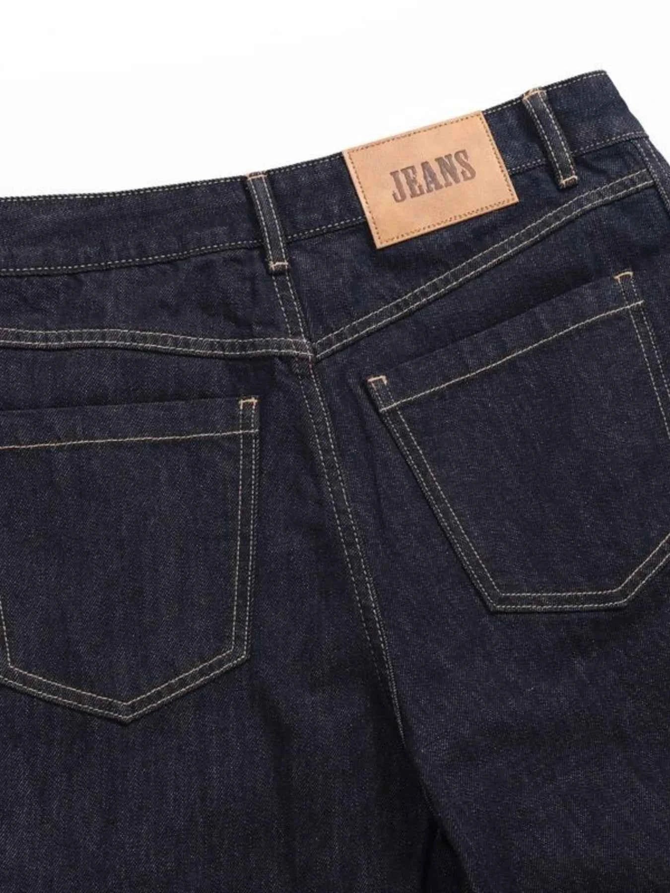 Men's Wide Leg Contrast Stitch Jeans