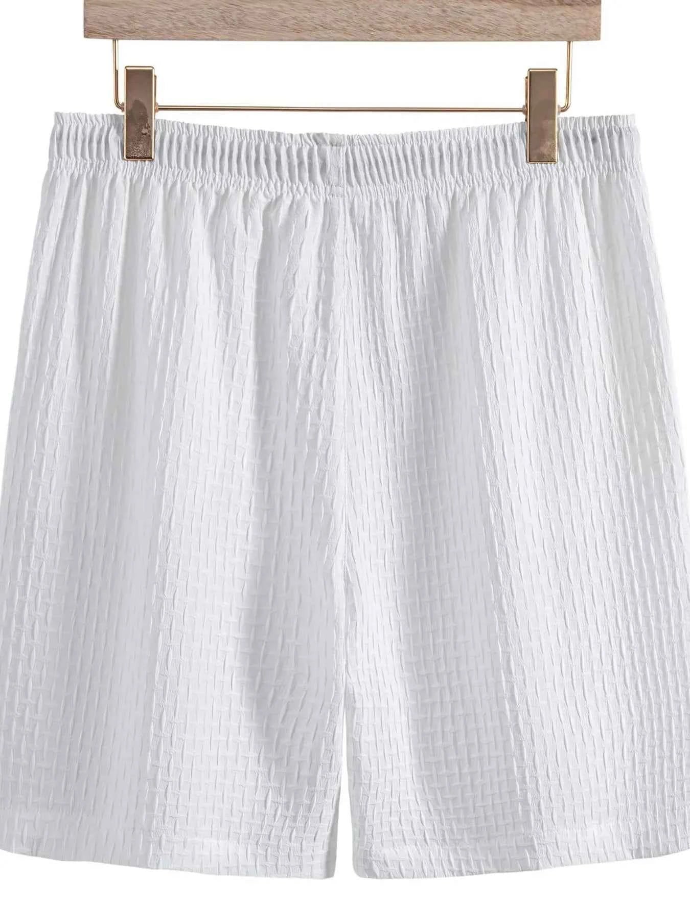 Men's Classic Textured Shorts with Elastic Waist