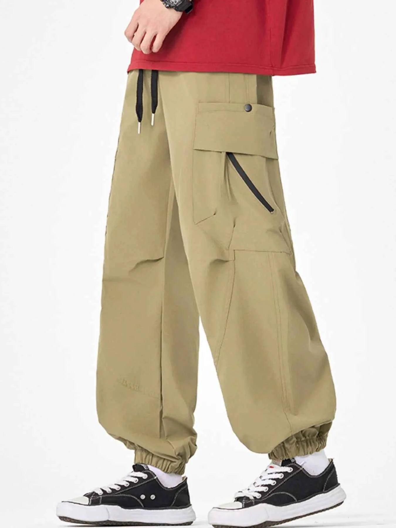 Men's Plus Size Casual Cargo Pants with Multiple Pockets